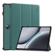 For OnePlus Pad 2 / Pad Pro 12.1 ENKAY Tri-fold Custer Texture Platic Leather Smart Tablet Case(Dark Green) - free shipping - PMC TechLife - Order now!
