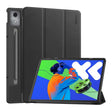 For Lenovo Xiaoxin Pad Pro 12.7 2025 ENKAY Tri-fold Custer Texture Platic Leather Smart Tablet Case(Black) - free shipping - PMC TechLife - Order now!