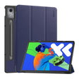 For Lenovo Xiaoxin Pad Pro 12.7 2025 ENKAY Tri-fold Custer Texture Platic Leather Smart Tablet Case(Dark Blue) - free shipping - PMC TechLife - Order now!