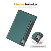 For Lenovo Xiaoxin Pad Pro 12.7 2025 ENKAY Tri-fold Custer Texture Platic Leather Smart Tablet Case(Red)
