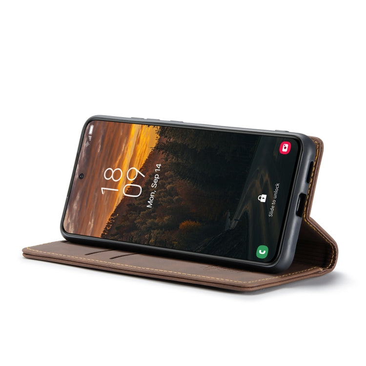 For Samsung Galaxy S24 FE 5G CaseMe 013 Multifunctional Horizontal Flip Leather Phone Case(Coffee)