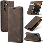 For Samsung Galaxy S24 FE 5G CaseMe 013 Multifunctional Horizontal Flip Leather Phone Case(Coffee)