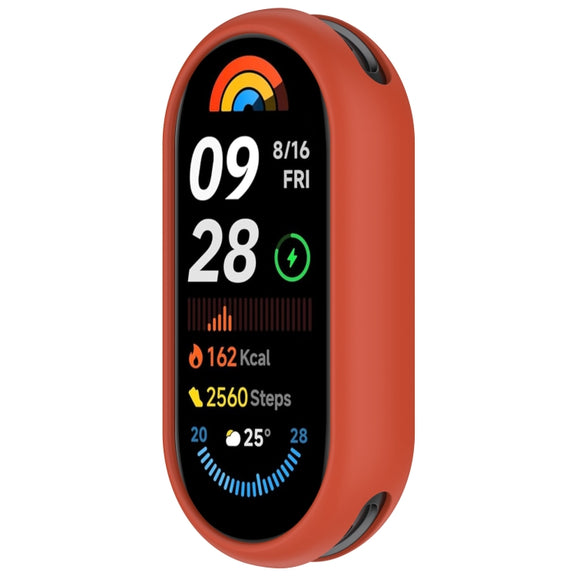 For Xiaomi Mi Band 8 Glossy Surface Silicone Watch Protective Case(Original Red)