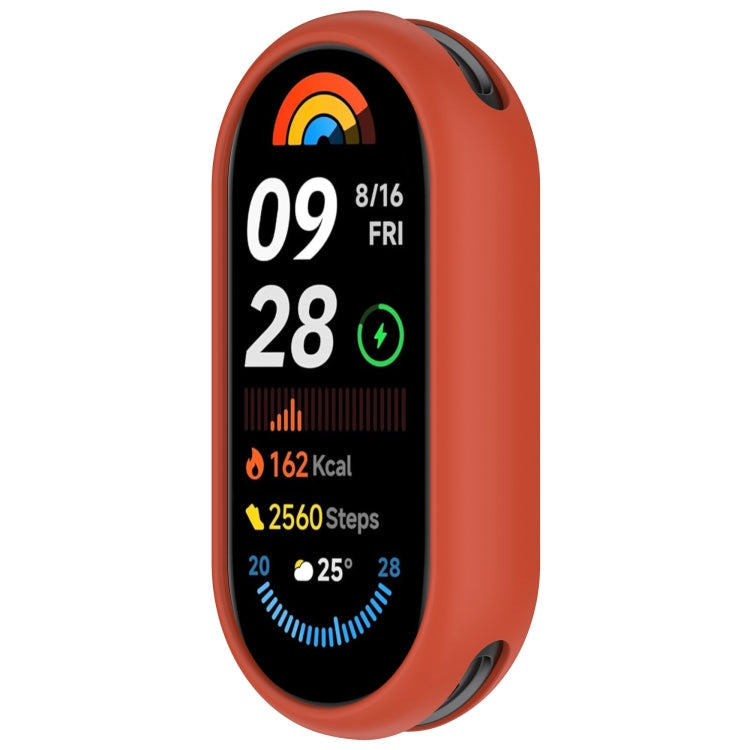 For Xiaomi Mi Band 8 Glossy Surface Silicone Watch Protective Case(Original Red)