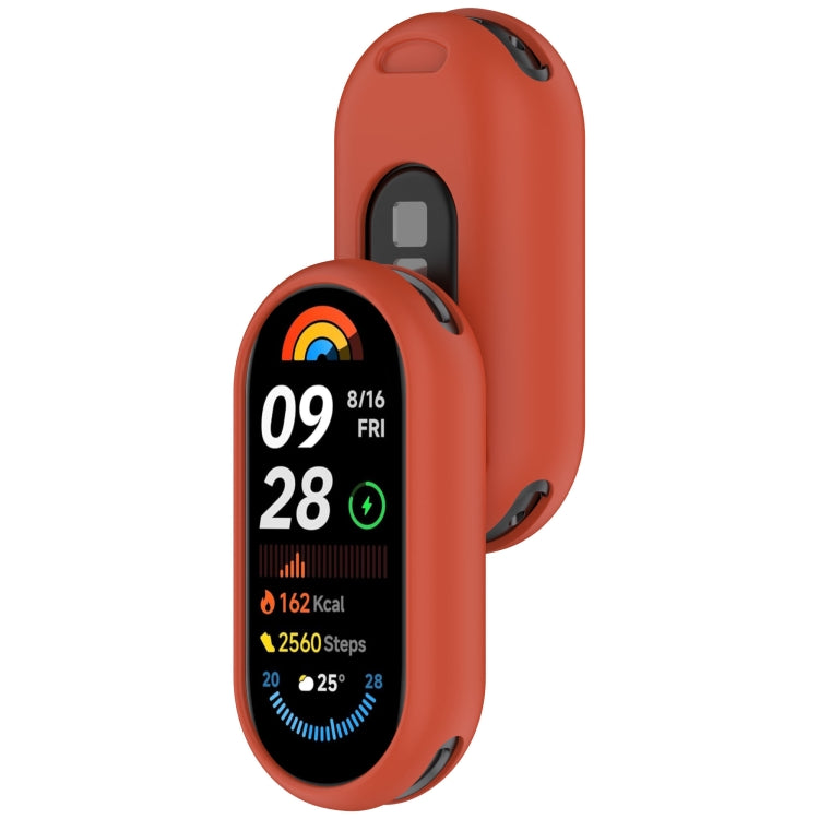 For Xiaomi Mi Band 8 NFC Glossy Surface Silicone Watch Protective Case(Original Red)