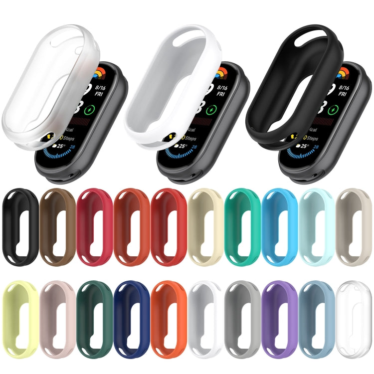 For Xiaomi Mi Band 8 Glossy Surface Silicone Watch Protective Case(Original Red)
