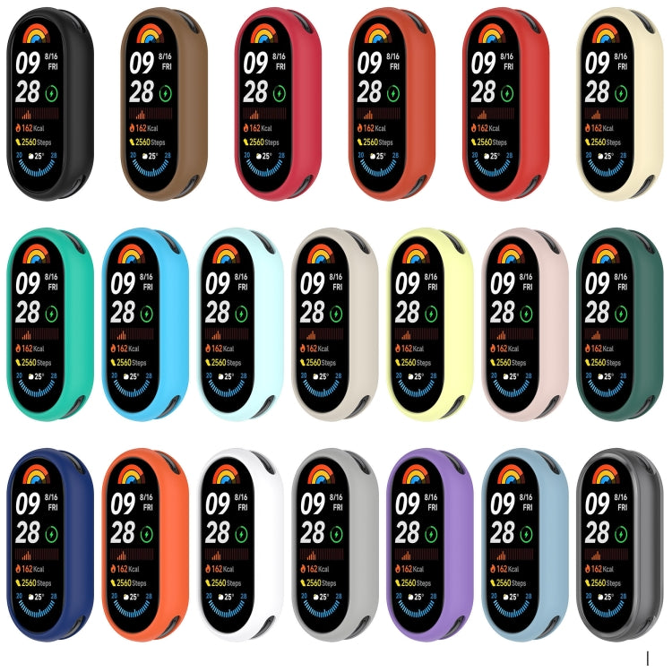 For Xiaomi Mi Band 8 Glossy Surface Silicone Watch Protective Case(Original Red)