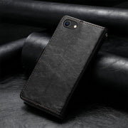 For iPhone 16e CaseNeo Splicing Dual Magnetic Buckle Leather Phone Case(Black)