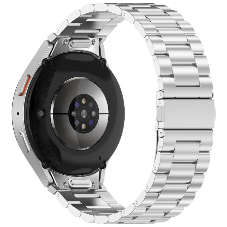 For Samsung Galaxy Watch 5 Pro Three Beads Button Quick Release Metal Watch Band(Silver)
