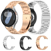 For Samsung Galaxy Watch 4 40 / 44mm Three Beads Button Quick Release Metal Watch Band(Rose Gold)