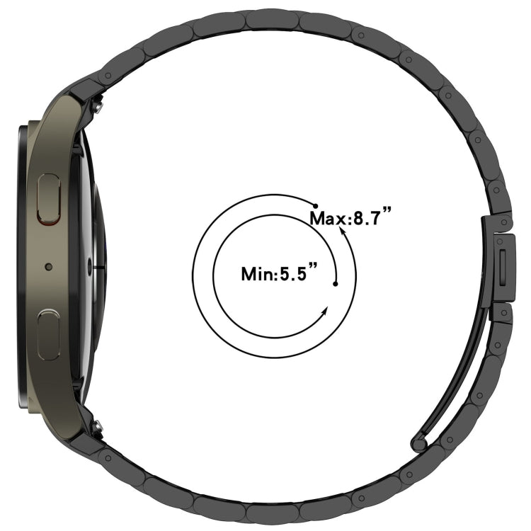 For Samsung Galaxy Watch 5 Pro Three Beads Button Quick Release Metal Watch Band(Silver)