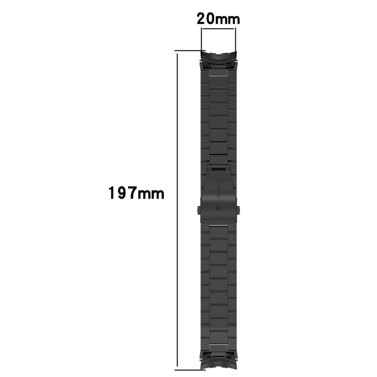 For Samsung Galaxy Watch FE 40mm Three Beads Button Quick Release Metal Watch Band(Rose Gold)