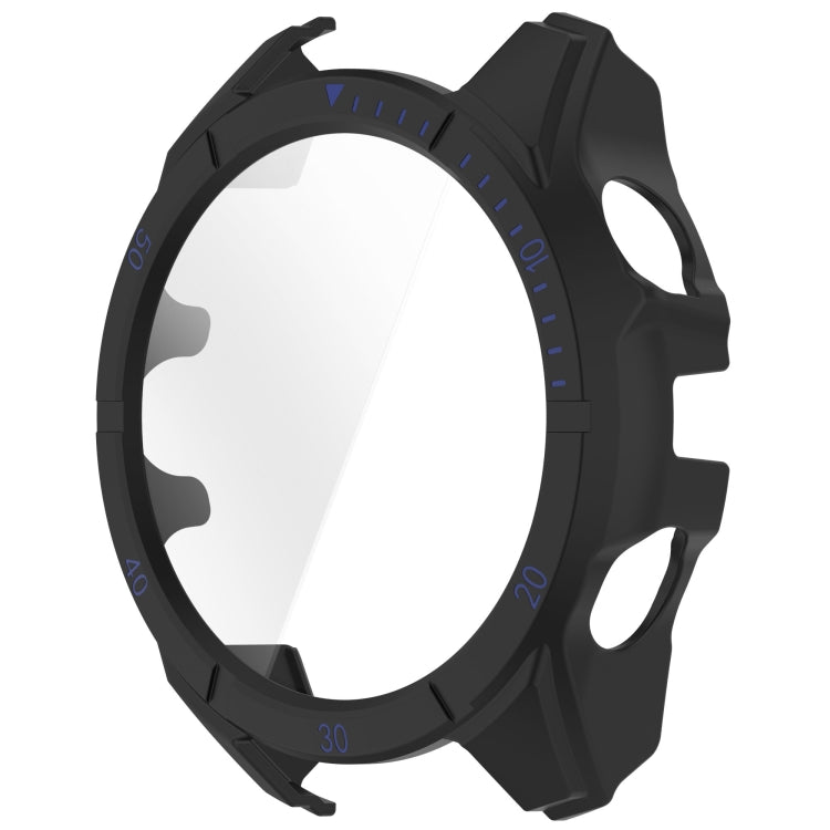 For Garmin Fenix 8 AMOLED 51mm Tempered Glass Film Integrated PC Watch Case(Black Blue)