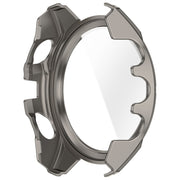 For Garmin Fenix 8 AMOLED 51mm Tempered Glass Film Integrated PC Watch Case(Titanium Blue)