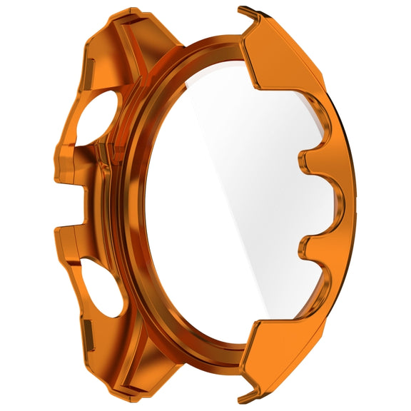 For Garmin Fenix 8 AMOLED 47mm Tempered Glass Film Integrated PC Watch Case(Orange Green)