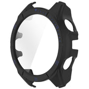 For Garmin Fenix 8 AMOLED 47mm Tempered Glass Film Integrated PC Watch Case(Black Blue)