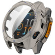 For Garmin Fenix 8 AMOLED 47mm Tempered Glass Film Integrated PC Watch Case(Titanium Blue) - free shipping - PMC TechLife - Order now!
