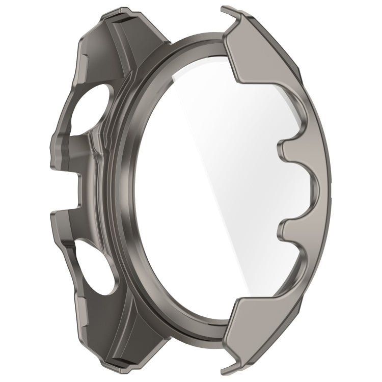 For Garmin Fenix 8 AMOLED 47mm Tempered Glass Film Integrated PC Watch Case(Titanium Blue)