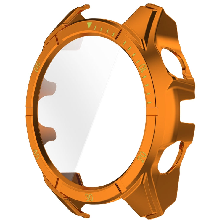 For Garmin Fenix 8 AMOLED 43mm Tempered Glass Film Integrated PC Watch Case(Orange Green)