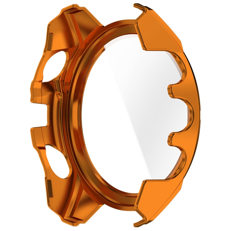 For Garmin Fenix 8 AMOLED 43mm Tempered Glass Film Integrated PC Watch Case(Orange Green)