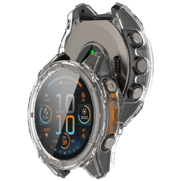 For Garmin Fenix 8 AMOLED 43mm Tempered Glass Film Integrated PC Watch Case(Transparent)