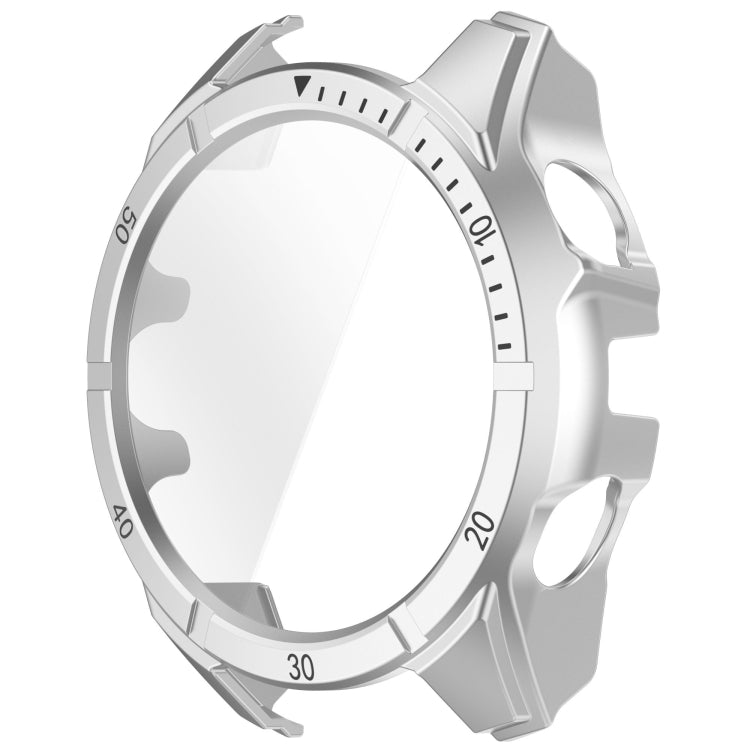 For Garmin Fenix 8 AMOLED 43mm Tempered Glass Film Integrated PC Watch Case(Silver Black)