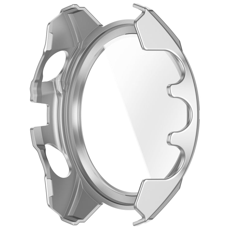 For Garmin Fenix 8 AMOLED 43mm Tempered Glass Film Integrated PC Watch Case(Silver Black)