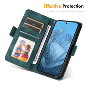 For Google Pixel 9 Pro ENKAY Embossed Rhombus Starry Leather Phone Case with Screen Film(Brown)