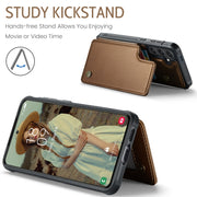 For Samsung Galaxy S24 FE 5G CaseMe C22 Card Slots Holder RFID Anti-theft Phone Case(Brown)
