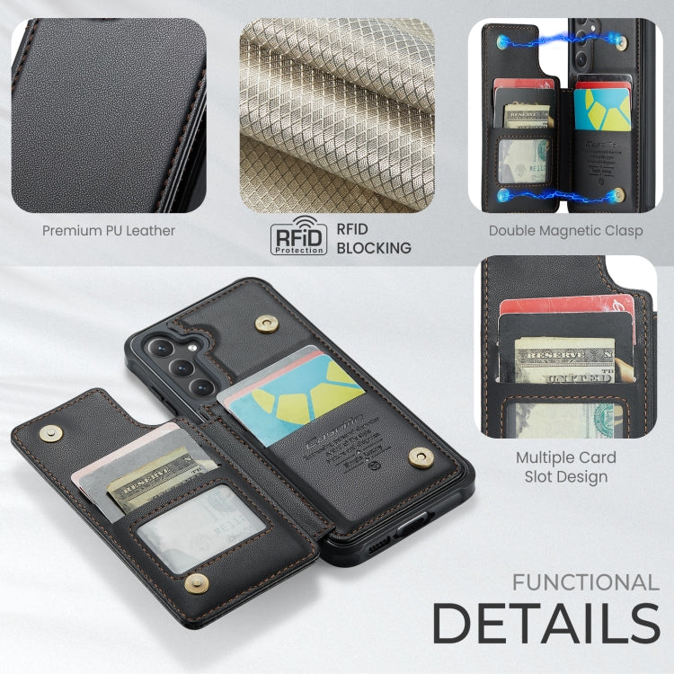 For Samsung Galaxy S24 FE 5G CaseMe C22 Card Slots Holder RFID Anti-theft Phone Case(Black)
