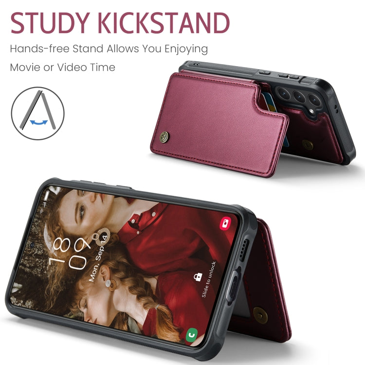 For Samsung Galaxy S24 FE 5G CaseMe C22 Card Slots Holder RFID Anti-theft Phone Case(Red)
