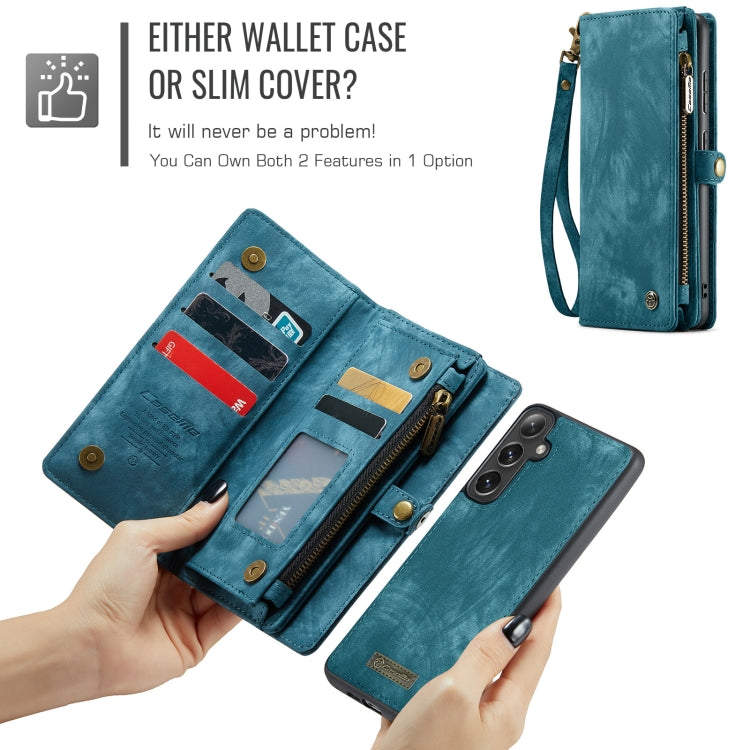 For Samsung Galaxy S24 FE 5G CaseMe 008 Detachable Multifunctional Leather Phone Case(Blue)