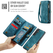 For Samsung Galaxy S24 FE 5G CaseMe 008 Detachable Multifunctional Leather Phone Case(Blue)