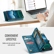 For Samsung Galaxy S24 FE 5G CaseMe 008 Detachable Multifunctional Leather Phone Case(Blue)