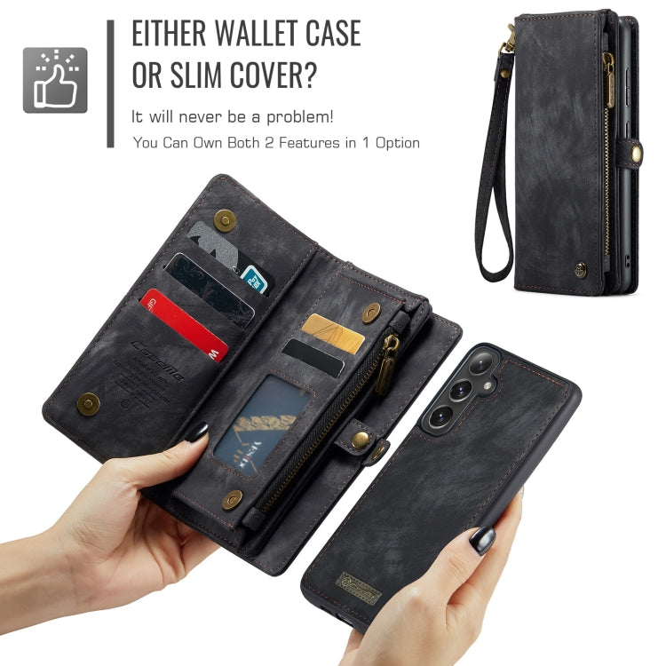 For Samsung Galaxy S24 FE 5G CaseMe 008 Detachable Multifunctional Leather Phone Case(Black)