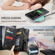 For Samsung Galaxy S24 FE 5G CaseMe 008 Detachable Multifunctional Leather Phone Case(Black)