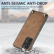For Samsung Galaxy S25 5G Vintage Leather PC Back Cover Phone Case with Crossbody Strap(Brown)