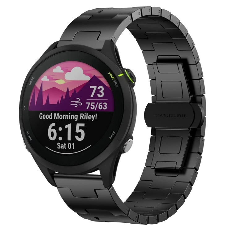 For Garmin Forerunner 255 Titanium Alloy 22mm Metal Watch Band(Black)