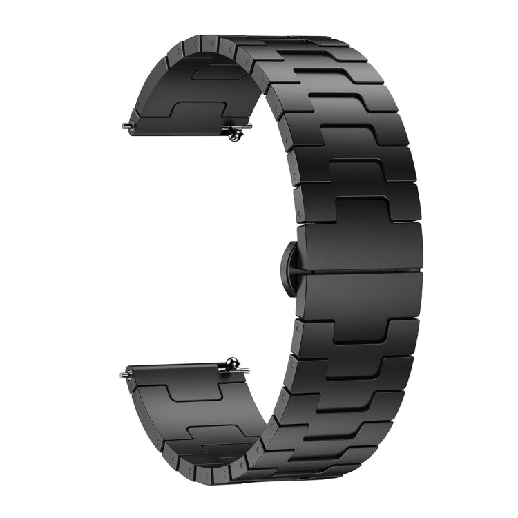 For Garmin Forerunner 255 Titanium Alloy 22mm Metal Watch Band(Black)