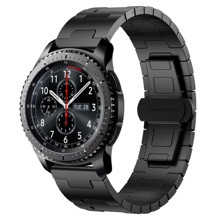 For Samsung Galaxy Gear S3 Frontier Titanium Alloy 22mm Metal Watch Band(Black)