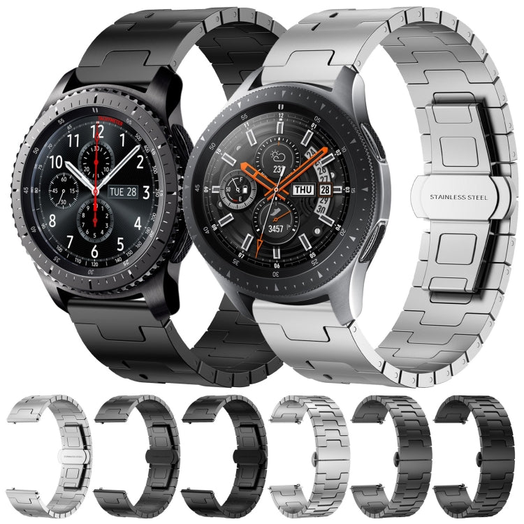 For Samsung Galaxy Gear S3 Frontier Titanium Alloy 22mm Metal Watch Band(Black)
