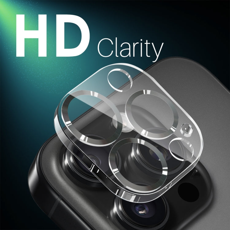 For iPhone 16 Pro / 16 Pro Max NORTHJO Camera Lens Protector CD Veins 3D Tempered Glass Film(Black)
