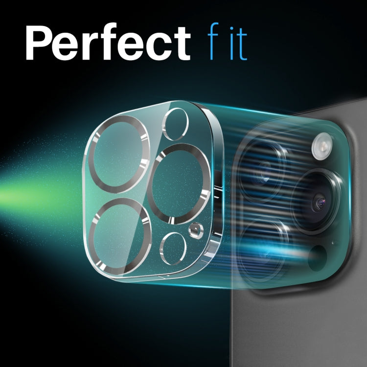For iPhone 16 Pro / 16 Pro Max NORTHJO Camera Lens Protector CD Veins 3D Tempered Glass Film(Black)