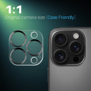 For iPhone 16 Pro / 16 Pro Max NORTHJO Camera Lens Protector CD Veins 3D Tempered Glass Film(Black)