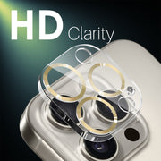 For iPhone 16 Pro / 16 Pro Max NORTHJO Camera Lens Protector CD Veins 3D Tempered Glass Film(Gold)
