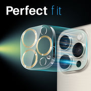For iPhone 16 Pro / 16 Pro Max NORTHJO Camera Lens Protector CD Veins 3D Tempered Glass Film(Gold)