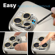 For iPhone 16 Pro / 16 Pro Max NORTHJO Camera Lens Protector CD Veins 3D Tempered Glass Film(Gold)