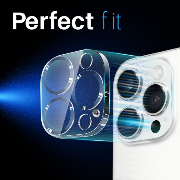 For iPhone 16 Pro / 16 Pro Max NORTHJO Camera Lens Protector CD Veins 3D Tempered Glass Film(Blue)