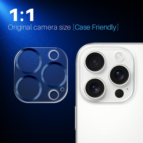For iPhone 16 Pro / 16 Pro Max NORTHJO Camera Lens Protector CD Veins 3D Tempered Glass Film(Blue)