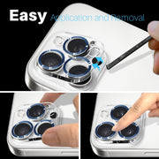 For iPhone 16 Pro / 16 Pro Max NORTHJO Camera Lens Protector CD Veins 3D Tempered Glass Film(Blue)